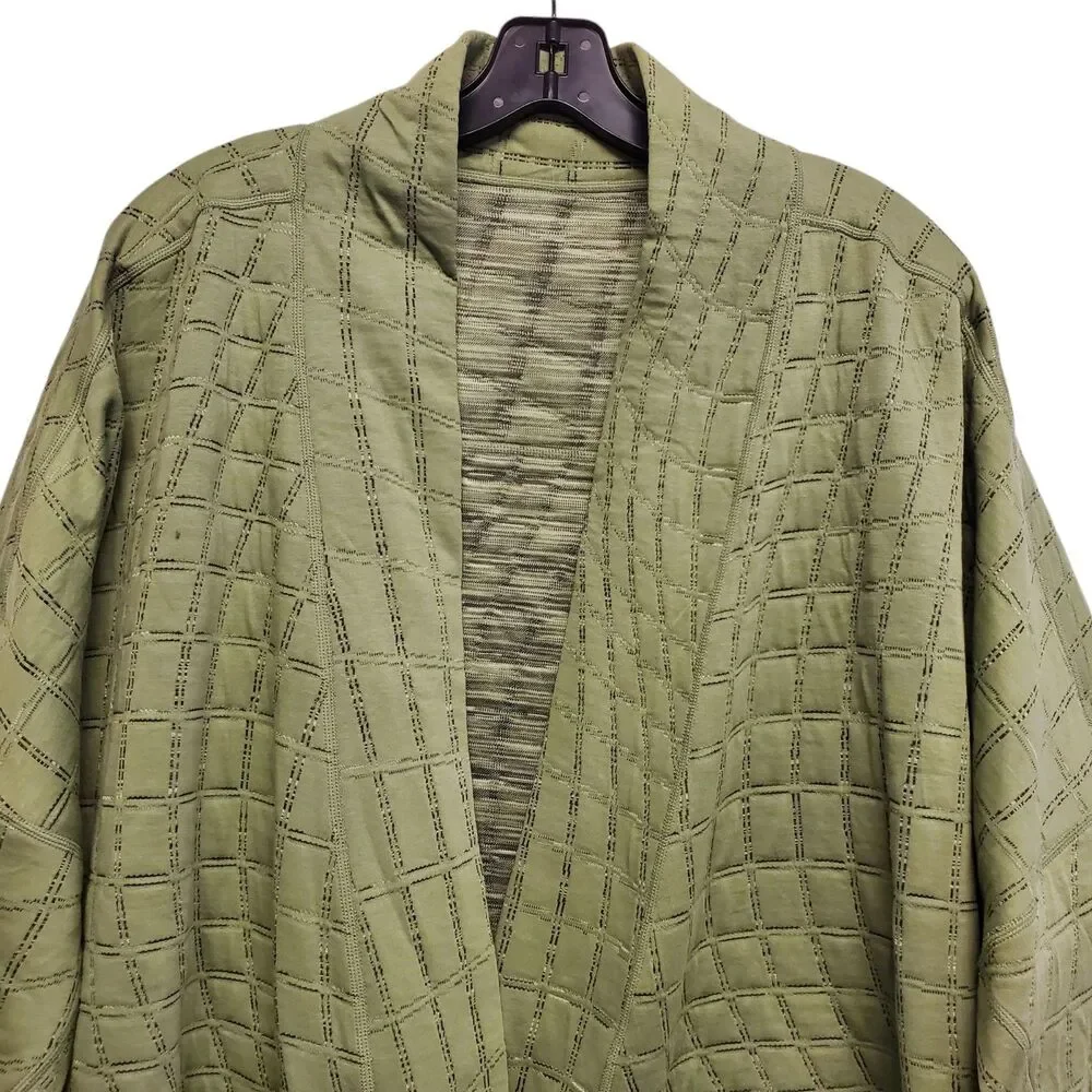NIKE Yoga Therma-FIT Luxe Jacquard Robe Womens Medium Green Lounge DQ6320-386
